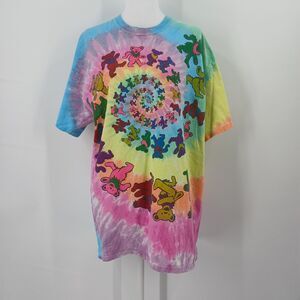 Vintage 1995 Liquid Blue Grateful Dead T Shirt Adult L Tie Dye Bears Band Tee